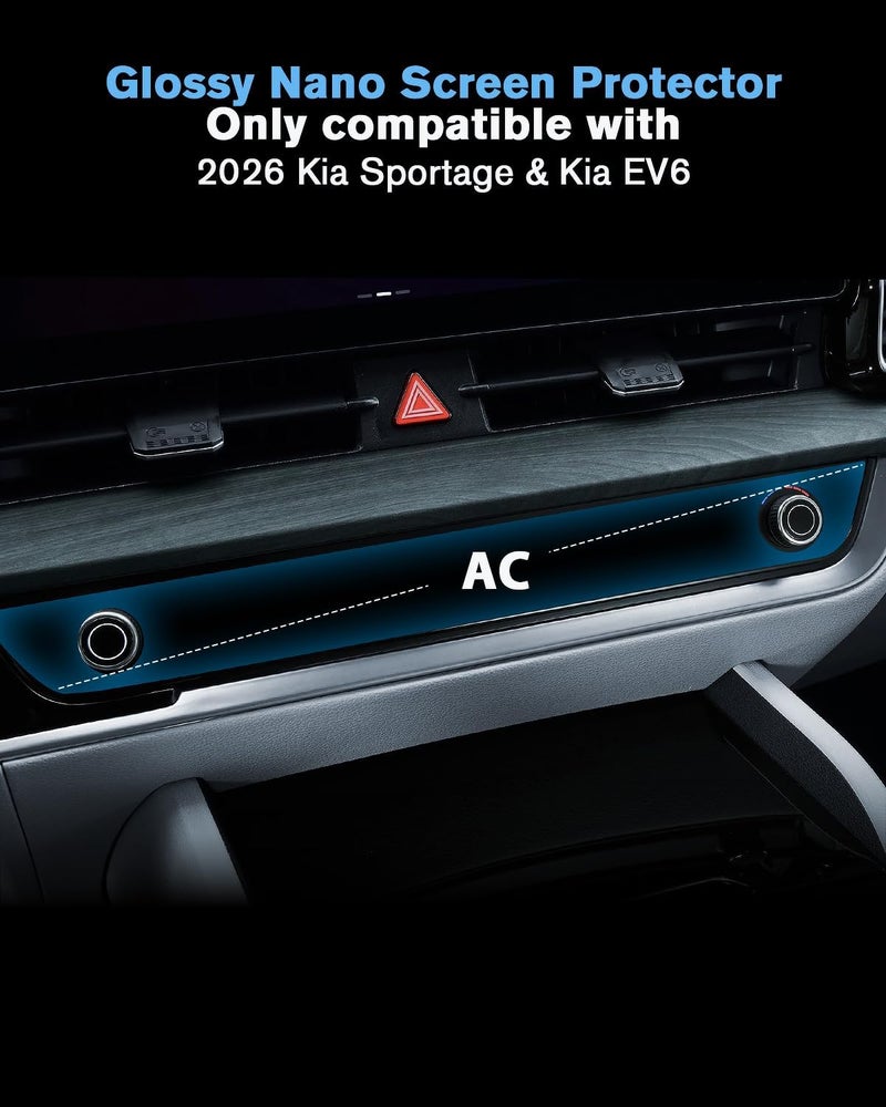 WEIPIN For 2PCS 2026 Kia Sportage & EV6 AC Touchscreen High Clarity Screen Protector - Sportage& EV6 Accessories - Image 2